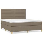 vidaXL Sommier à lattes de lit avec matelas Taupe 180x200 cm Tissu