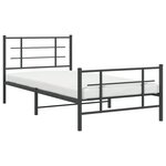 vidaXL Cadre de lit métal sans matelas avec pied de lit noir 107x203cm