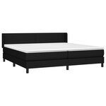 vidaXL Sommier à lattes de lit avec matelas Noir 200x200 cm Tissu
