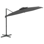 vidaXL Parasol cantilever à double toit Anthracite 400x300 cm