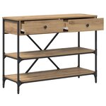 vidaXL Table console avec tiroir Marron 100 x 34 5 x 75 cm bois
