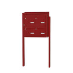 Bloc collectif Leabox 2x2 grade 3 simple face extérieur fixation sur pieds à sceller vert mousse ral 6005 finition brillante