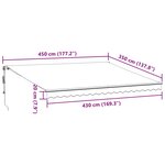 vidaXL Auvent rétractable automatique avec LED marron 450x350 cm