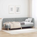 vidaXL Cadre de lit d'angle Gris clair 80 x 200 cm tissu