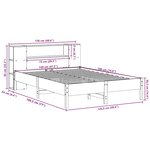 vidaXL Lit bibliothèque sans matelas cire marron 120x190cm pin massif