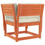 vidaXL Canapé de jardin accoudoirs et coussins cire marron massif pin