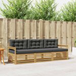 vidaXL Ensemble de canapés d'extérieur 3 Pièces Blanc et anthracite