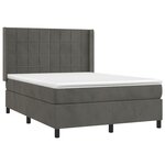 vidaXL Sommier à lattes de lit matelas et LED Gris foncé 140x200 cm