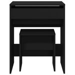 vidaXL Coiffeuse et tabouret noir 60x40x113 5 cm