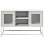 vidaXL Meuble TV blanc 100 5x39x60 5 cm acier