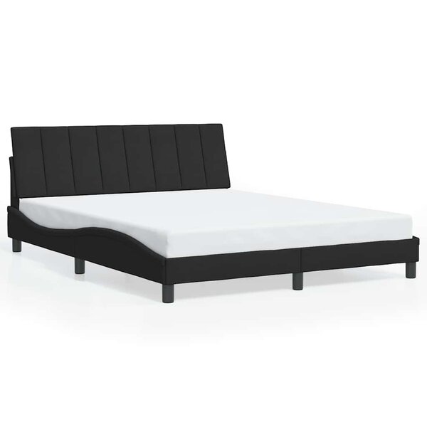 vidaXL Cadre de lit sans matelas Hanko noir 160x200 cm velours