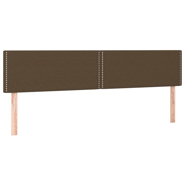 vidaXL Têtes de lit 2 Pièces Marron Foncé 80x5x78/88 cm Tissu