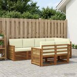 vidaXL Ensemble de canapé d'angle avec coussin 6 Pièces Naturel et Crème