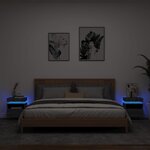 vidaXL Armoires de chevet avec lumières LED 2 Pièces sonoma gris