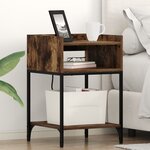 vidaXL Cabinet de chevet Chêne fumé 40 x 40 x 61 cm Bois d'ingénierie