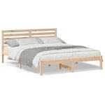 vidaXL Cadre de lit Marron 150 x 200 cm Bois massif en pin