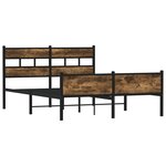 vidaXL Cadre de lit sans matelas chêne fumé 140x200 cm bois ingénierie