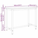 vidaXL table Chêne fumé 100 x 50 x 76 5 cm Bois d'ingénierie et acier