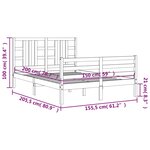vidaXL Cadre de lit avec tête de lit blanc King Size bois massif