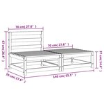 vidaXL Canapé jardin sans accoudoirs repose-pieds bois massif douglas