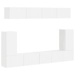 vidaXL Ensemble meuble TV Montage mural 5 Pièces Blanc Bois d'ingénierie