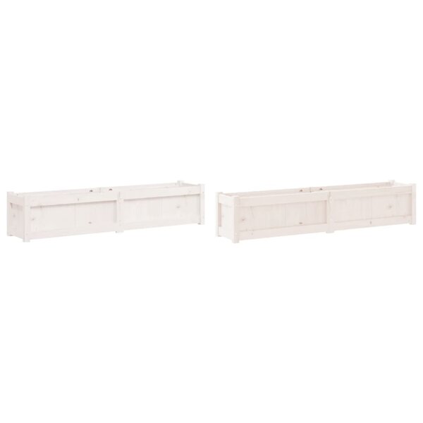 vidaXL Jardinières 2 Pièces blanc bois de pin massif