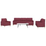 vidaXL Ensemble de canapés 4 Pièces avec repose-pied rouge bordeaux tissu