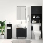vidaXL Meuble de Lavabo de Salle de Bain Chêne noir 58 x 33 x 60 cm