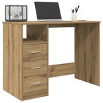 vidaXL Bureau chêne artisanal 102x50x76 cm bois d'ingénierie