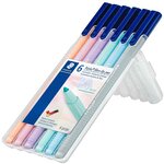 Stylo feutre triplus color pastel  étui de 6 staedtler