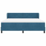vidaXL Lit à ressorts avec tête de lit Bleu foncé 180 x 200 cm Velours