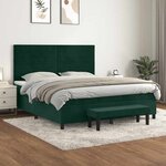 vidaXL Sommier à lattes de lit et matelas Vert foncé 180x200cm Velours