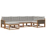vidaXL Ensemble de canapés d'extérieur 6 pc Naturel et Gris clair