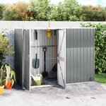 Vidaxl abri à outils de jardin gris 225x89x161 cm acier galvanisé