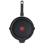 TEFAL E2374074 DAILY CHEF Poele grill 26cm, Induction, Résistante, Antiadhésive, Facile a nettoyer, Saine, Fabriquée en France