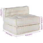 vidaXL Unité de canapé modulaire 4 Pièces Crème Tissu
