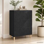 vidaXL Armoire à tiroirs Noir 66 x 34 5 x 90 cm Bois d'ingénierie
