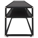 vidaXL Meuble TV noir 220x40x40 5 cm verre trempé