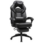 Fauteuil gamer ergonomique chaise gaming fauteuil de bureau avec repose-pieds télescopique appui-tête réglable support lombaire capacité de charge 150 kg noir
