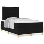 vidaXL Lit à ressorts avec matelas Noir 120 x 190 cm tissu