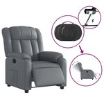 vidaXL Fauteuil inclinable électrique Gris Similicuir