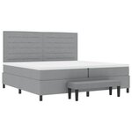 vidaXL Lit à ressorts avec matelas Gris clair 200 x 200 cm tissu
