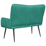vidaXL Sofa 2 places Turquoise 115 x 61 x 87 cm Velours