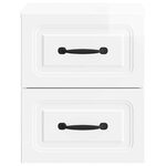 vidaXL Cabinet de chevet mural Blanc brillant 34 5 x 33 x 40 cm