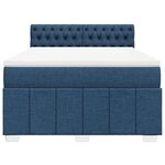 vidaXL Sommier à lattes de lit avec matelas Bleu 140x190 cm Tissu
