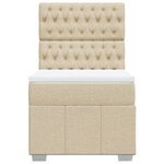 vidaXL Sommier à lattes de lit avec matelas Crème 90x200 cm Tissu