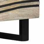 vidaXL Table basse Beige et Noir 80 x 54 x 40 cm Bois d'acacia massif