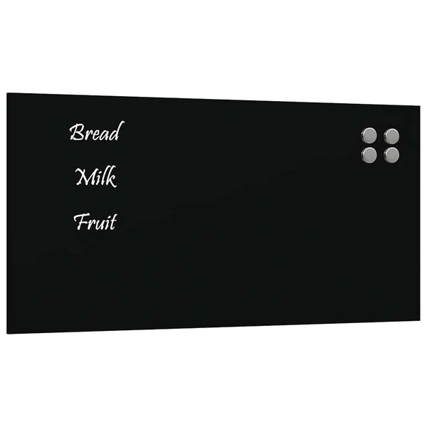 vidaXL Tableau noir magnétique mural Noir 80x40 cm Verre trempé