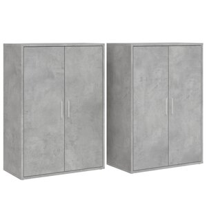 vidaXL Buffets 2 Pièces gris béton 60x31x84 cm bois d'ingénierie