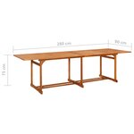 vidaXL Table à dîner de jardin 280x90x75 cm Bois d'acacia massif